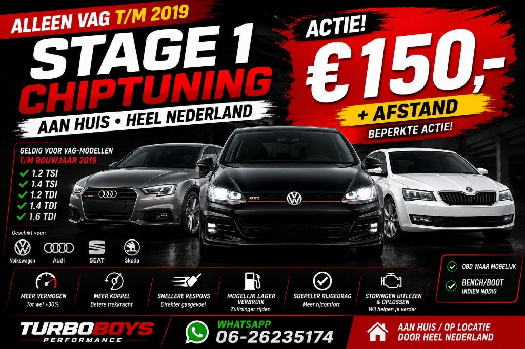 🔥 ACTIE VAG STAGE 1 CHIPTUNING AAN HUIS €150 + AFSTAND, Ophalen