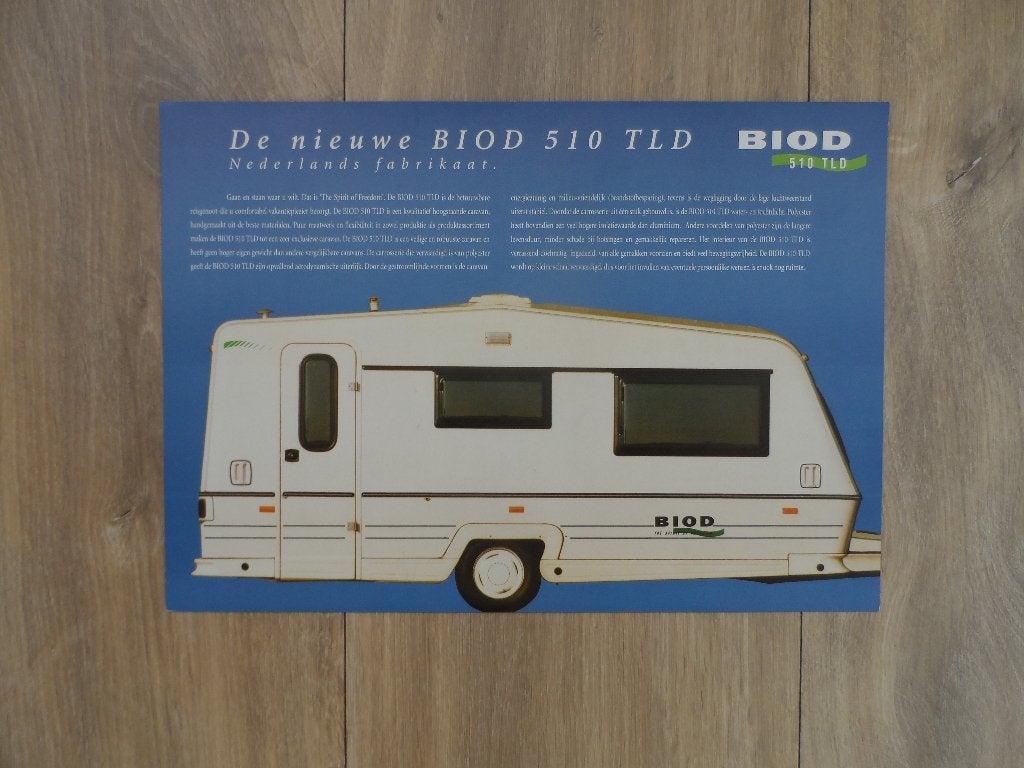 Folder Biod 510 TLD caravan 1990, Ophalen of Verzenden, Nieuw