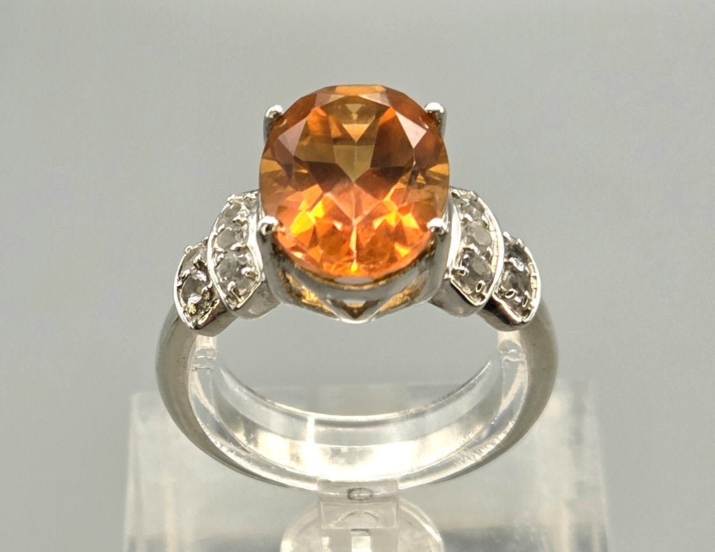Vintage ring met mystic topaas en witte topaas. 2026/437, 18 tot 19, Overige kleuren, ., Ophalen of Verzenden