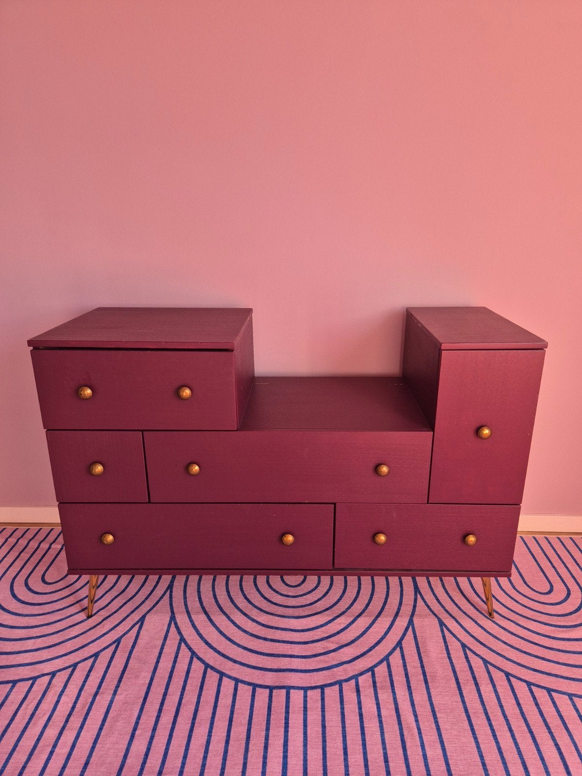 Mooie houten ladekast / kaptafel, Huis en Inrichting, Kasten | Ladekasten, Ophalen, Gebruikt, 100 tot 150 cm, 5 laden of meer