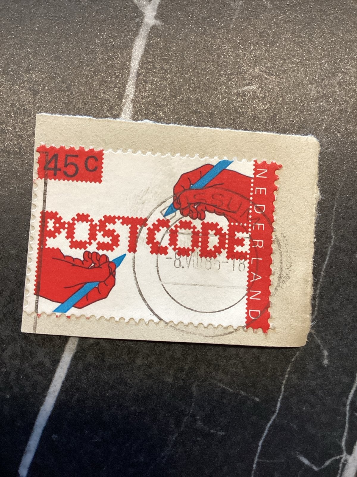 Nederlandse Postzegel Postcode 45c - Bussum, Postzegels en Munten, Ophalen of Verzenden, Na 1940, Gestempeld