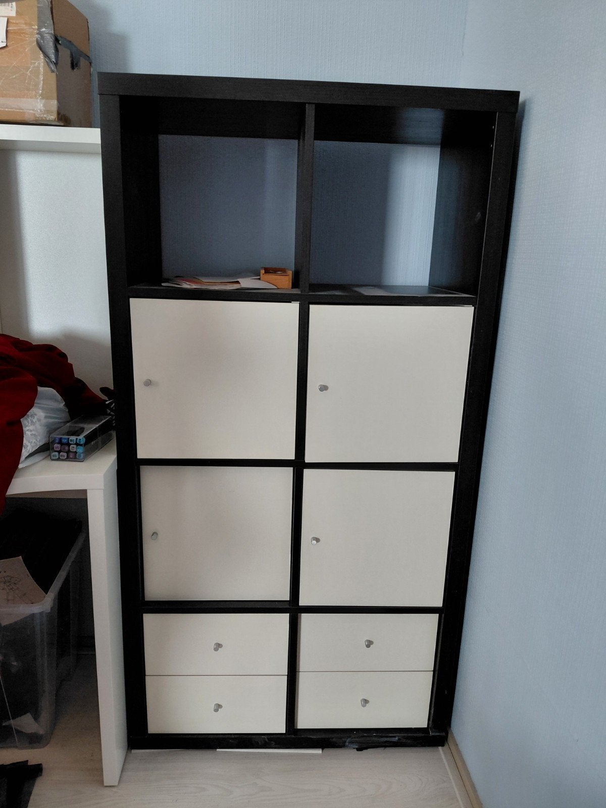 IKEA Kallax inzetten: 4 deurtjes en 4 laatjes, Ophalen, Zo goed als nieuw