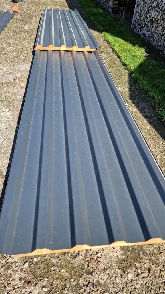 Sandwichpanelen Falk 1000tr- Dakplaat, Nieuw, 15 m² of meer, Metaal, Grijs