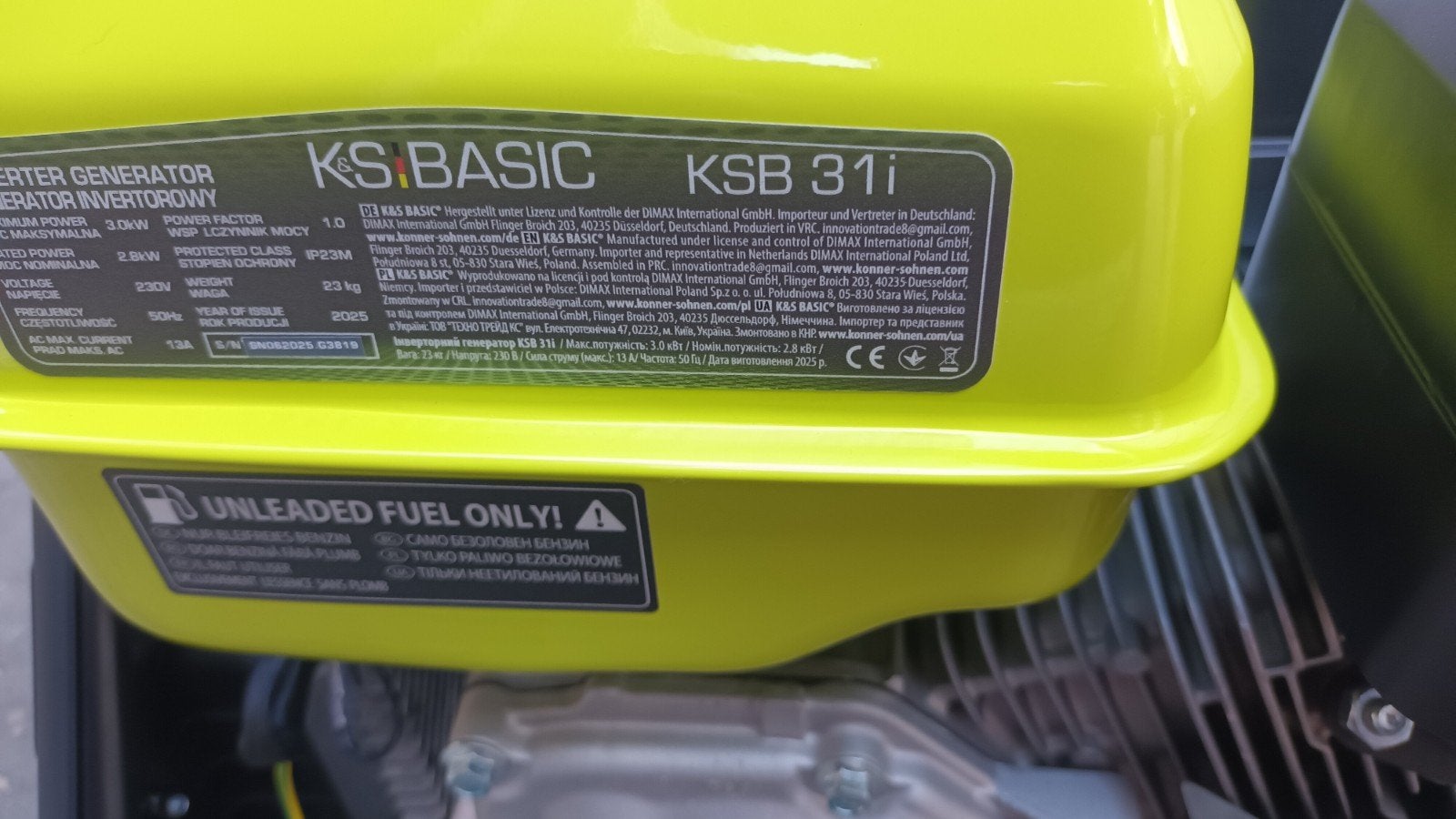 KS Basic KSB 31i Inverter Generator - Nieuw, Ophalen of Verzenden, Nieuw, Minder dan 5 kVA, Benzine