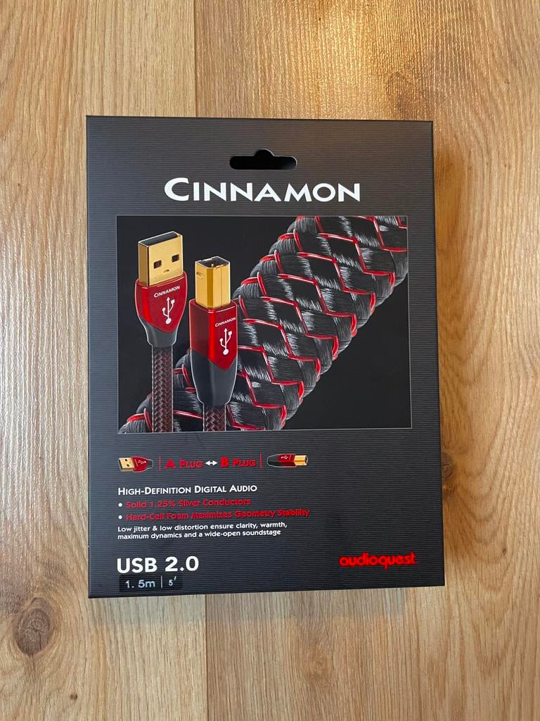 AudioQuest Cinnamon USB 2.0 kabel  -1.5mtr, Ophalen of Verzenden, Zo goed als nieuw, Minder dan 2 meter, Overige kabels