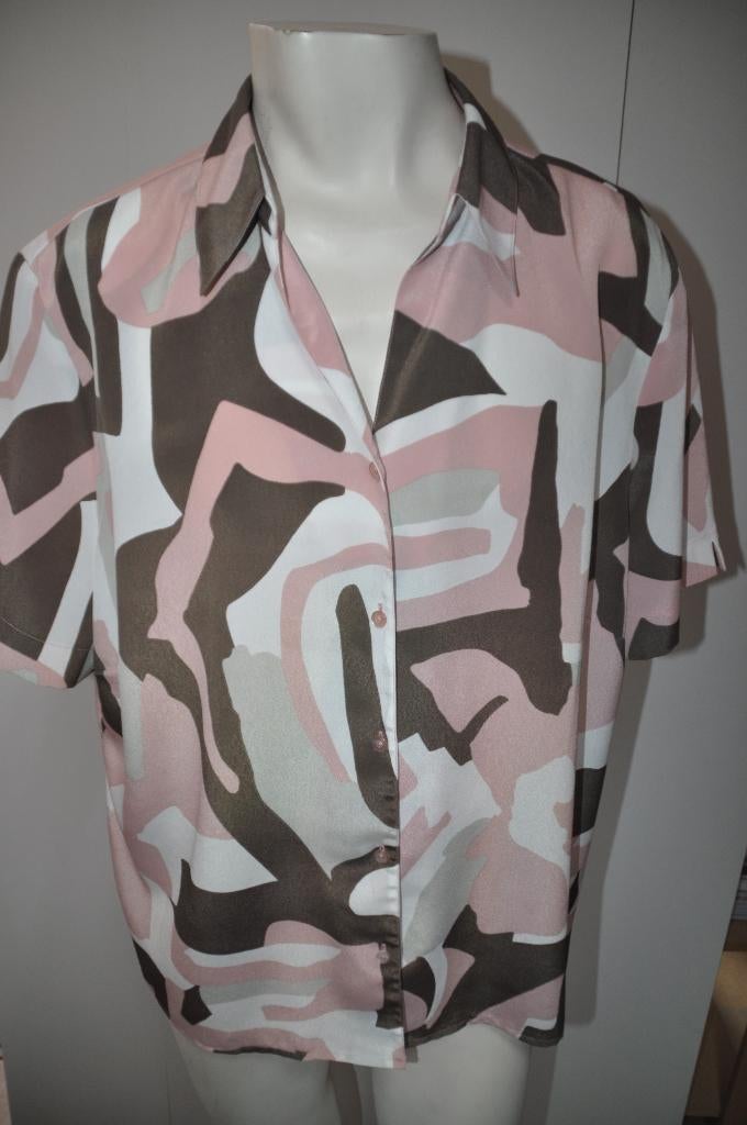 RST73 Oscar B Blouse Bruin roze tinten maat 50, Overige kleuren, Blouse of Tuniek, Zo goed als nieuw, Oscar B