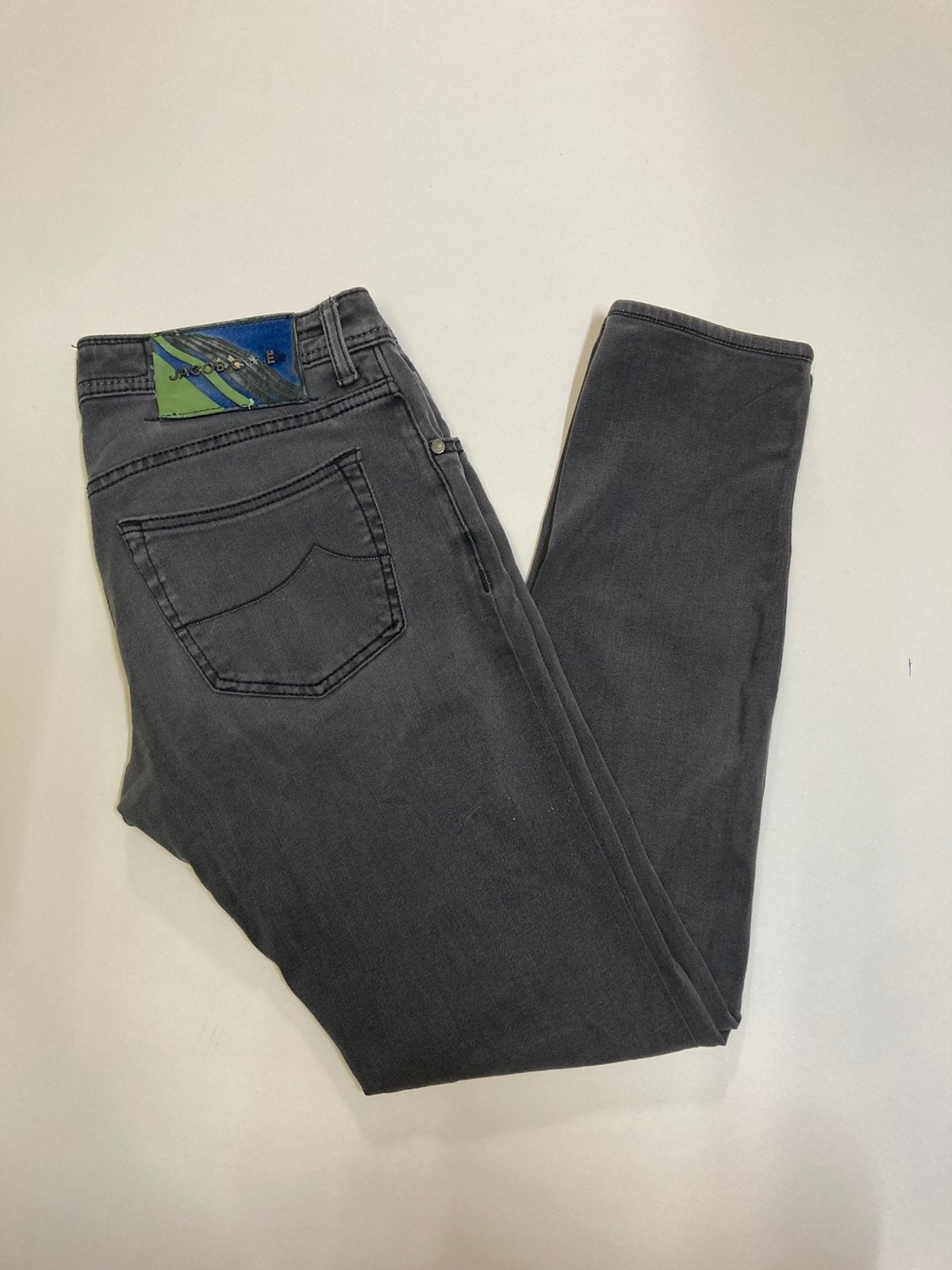 Jacob Cöhen Style Nick jeans - 30 - Grey - Green Blue patch, W32 (confectie 46) of kleiner, Ophalen of Verzenden, Zo goed als nieuw