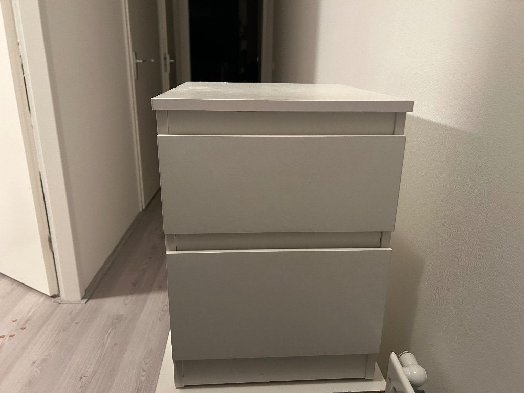2 keer nachtkastje en 1 ladekast malm ikea, Ophalen, Gebruikt, 50 tot 100 cm, Minder dan 100 cm
