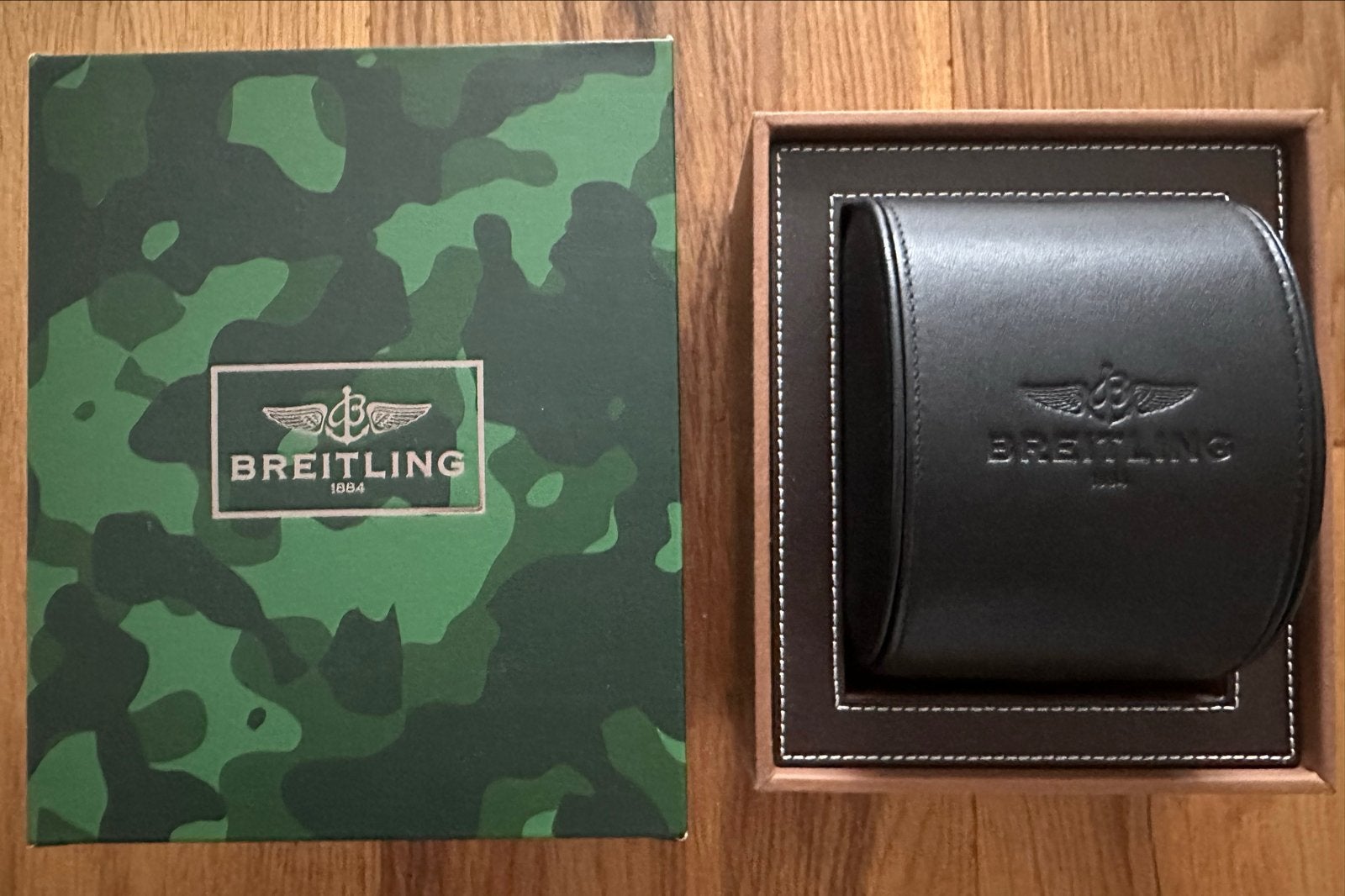 Breitling horlogedoos met horlogehouder, Overige materialen, Breitling, Polshorloge, Ophalen of Verzenden