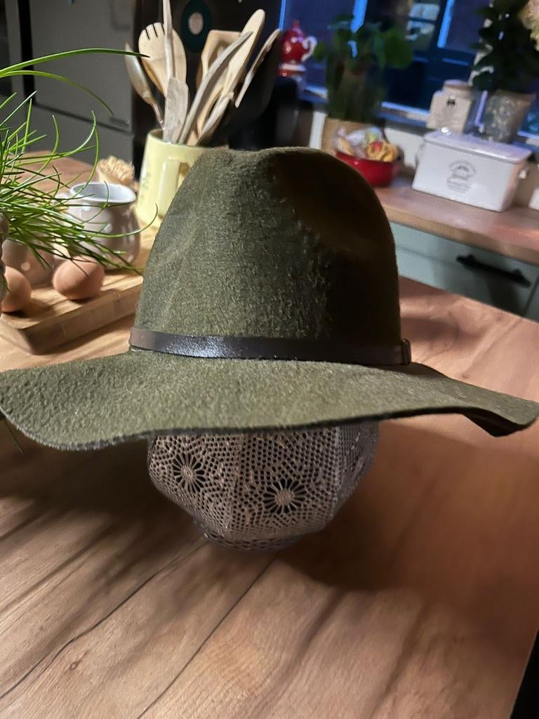Olijfgroene Borges & Scott Fedora Hoed - Maat 53, Ophalen of Verzenden