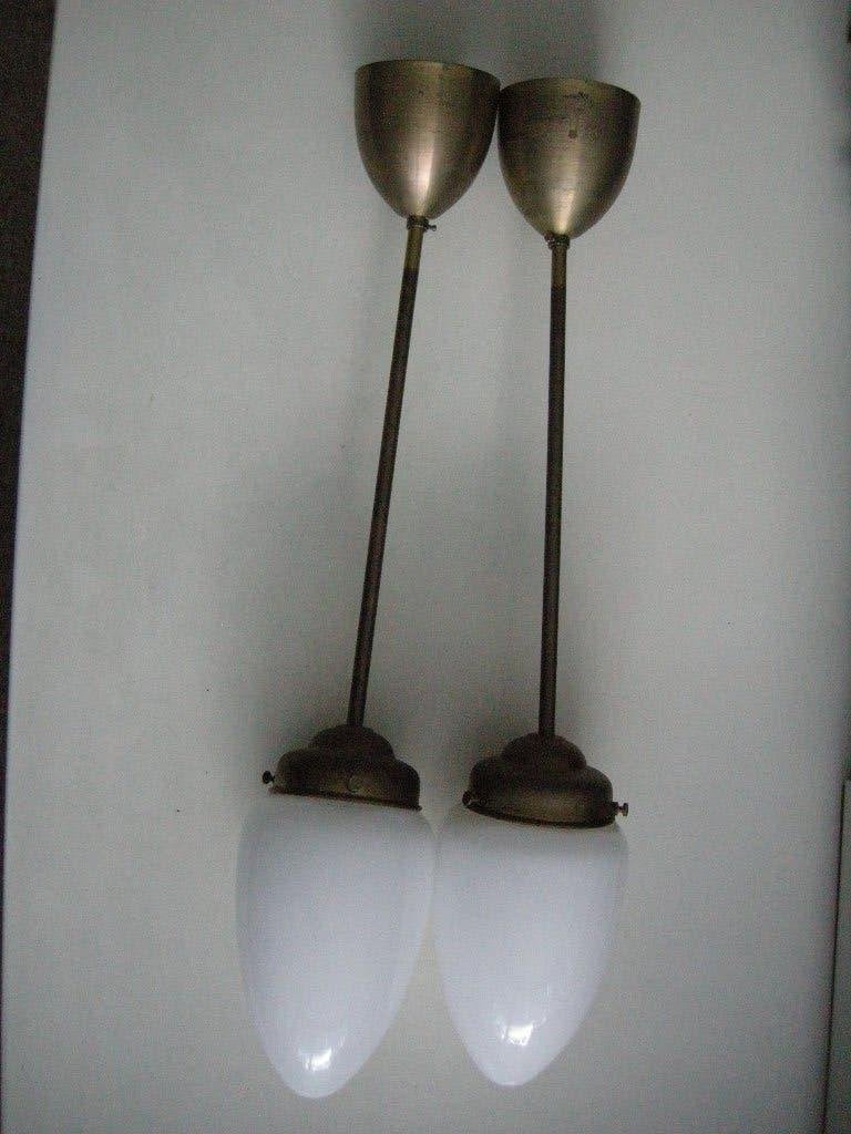 Lampen opaline glas art deco Menhir - zgan, Ophalen, E27 (groot), Art deco Menhir, Glas