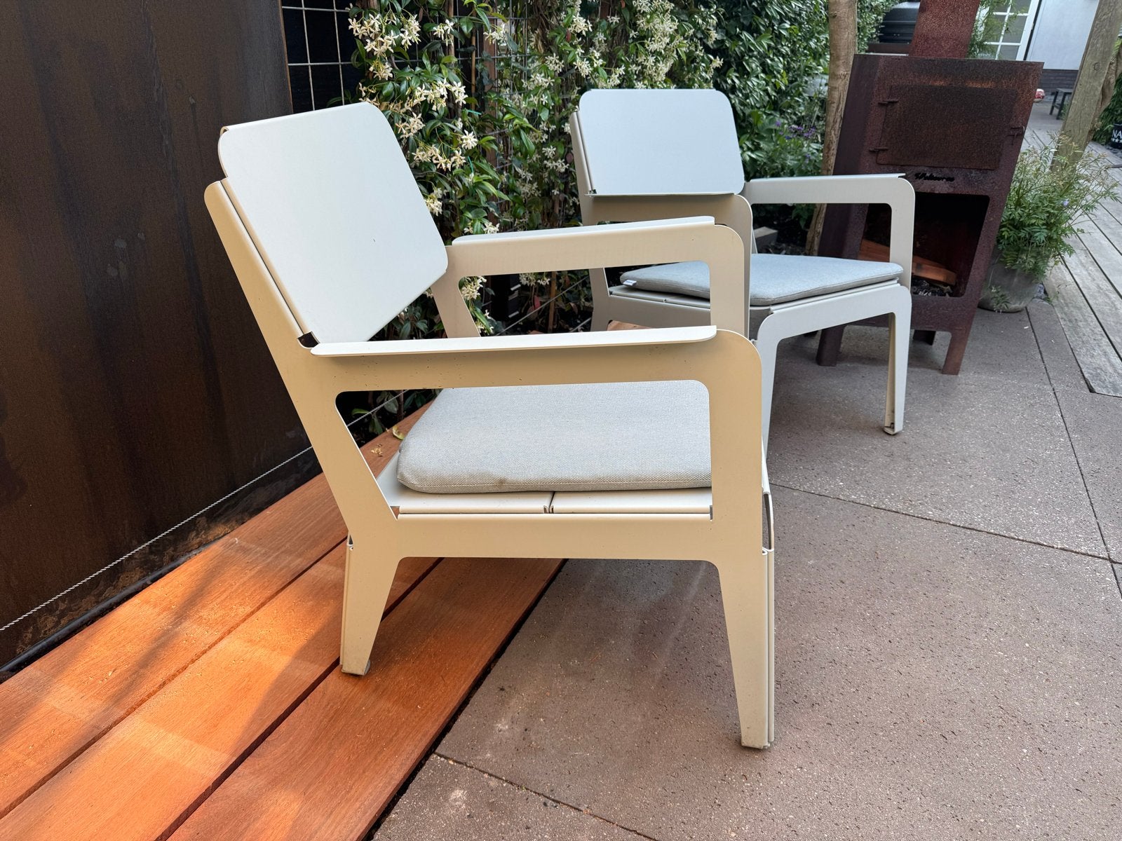 Weltevree Bended Lounger 2x  - Onderhoudsarme buitenstoel, Ophalen, Gebruikt, Aluminium