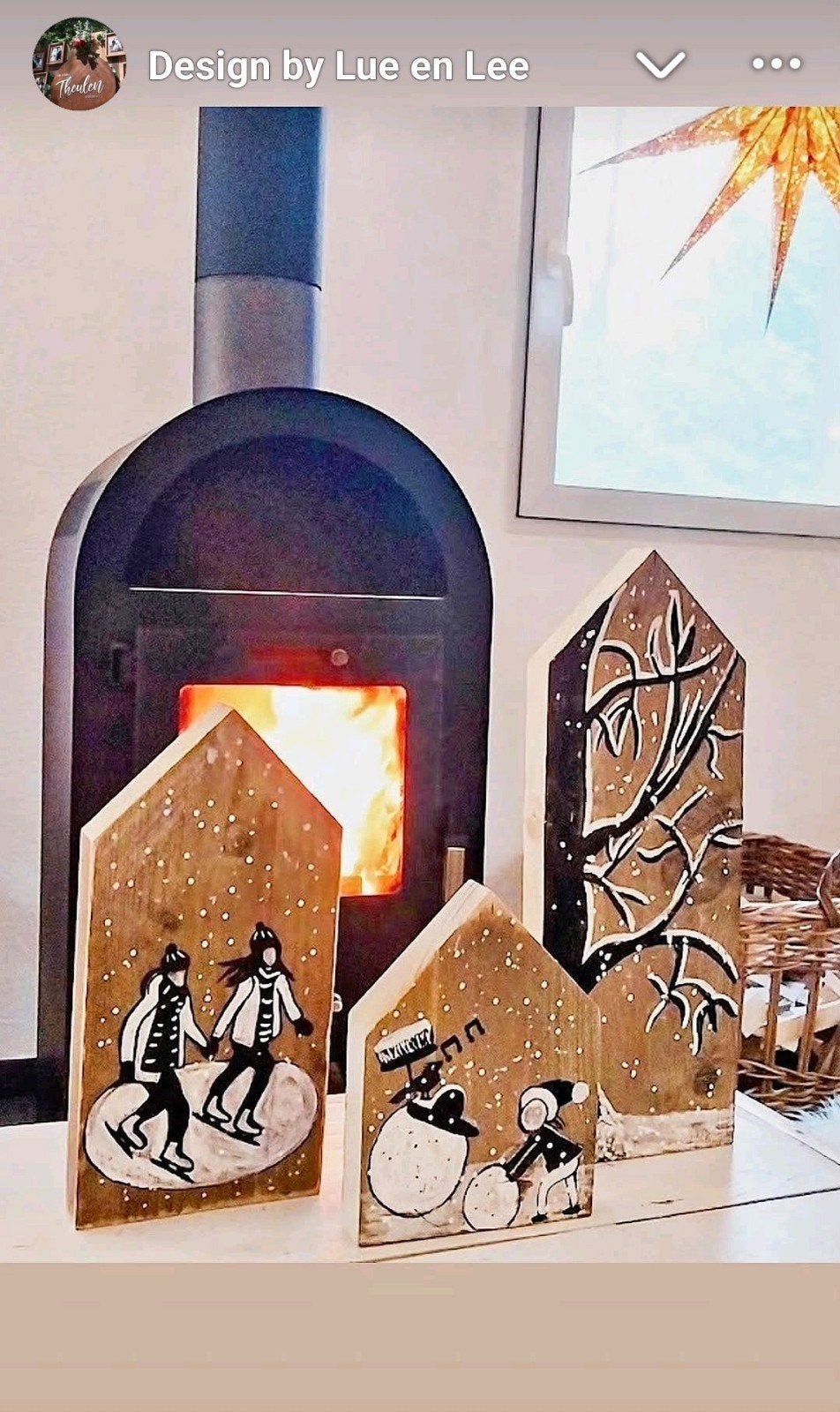Houten decoratie huisjes - Wintertaferee geveltjes kerst cad, Hout, Meerkleurig, Nieuw, Ophalen of Verzenden