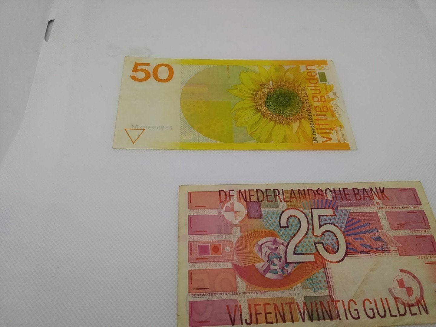 Setje van 2 Nederlandse gulden biljetten, Postzegels en Munten, Ophalen of Verzenden, 25 gulden, Setje