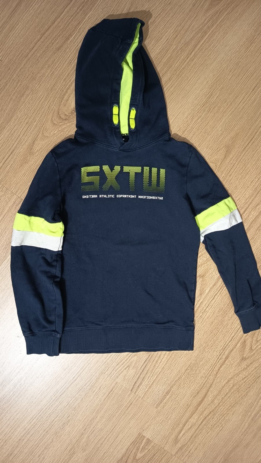 hoodie donkerblauw WE, Kinderen en Baby's, Kinderkleding | Maat 158, Trui of Vest, Ophalen of Verzenden, Zo goed als nieuw, Jongen