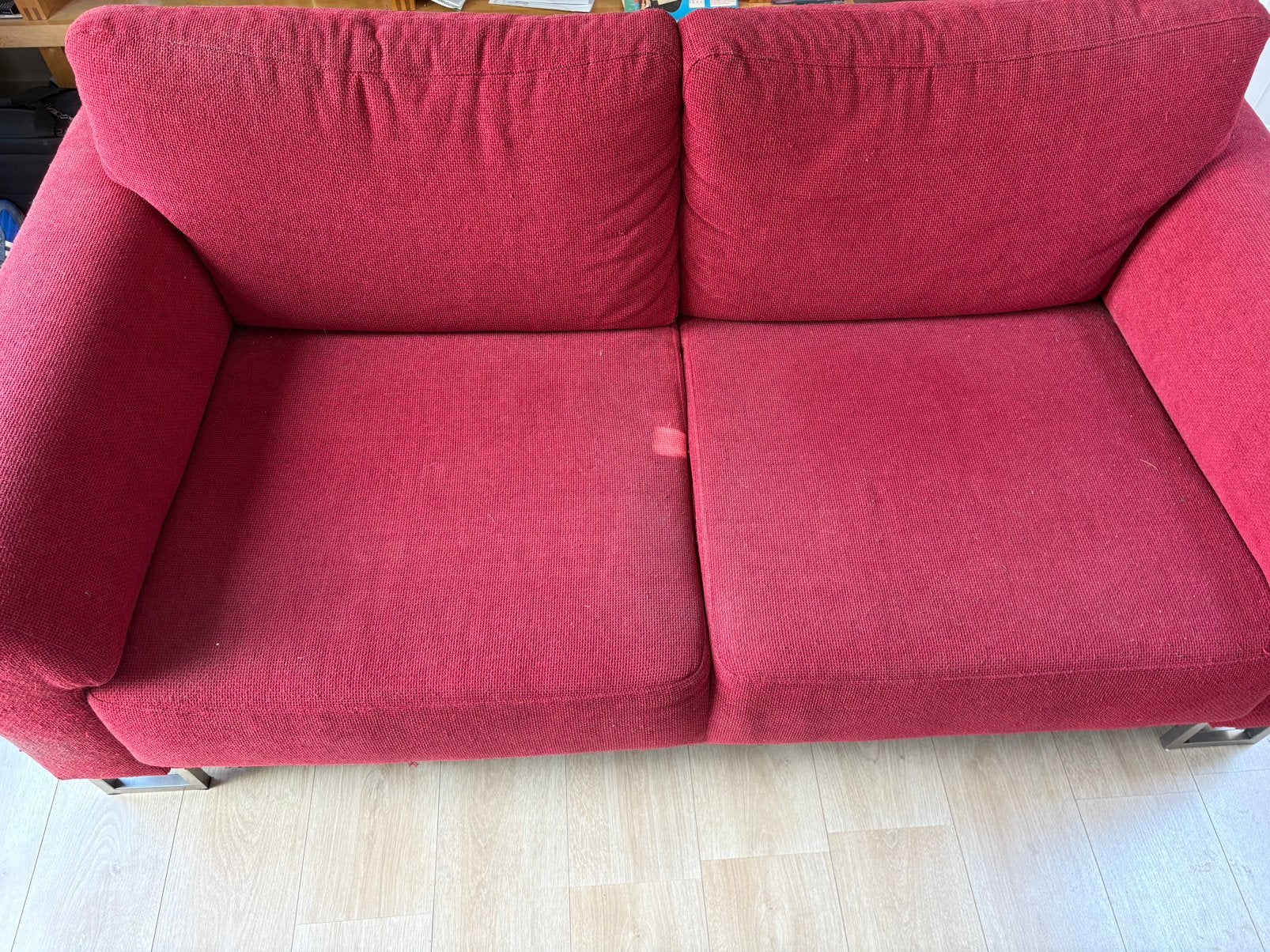 Rood 2-persoonsbankje gratis op te halen, Ophalen, Gebruikt, 150 tot 200 cm, Tweepersoons
