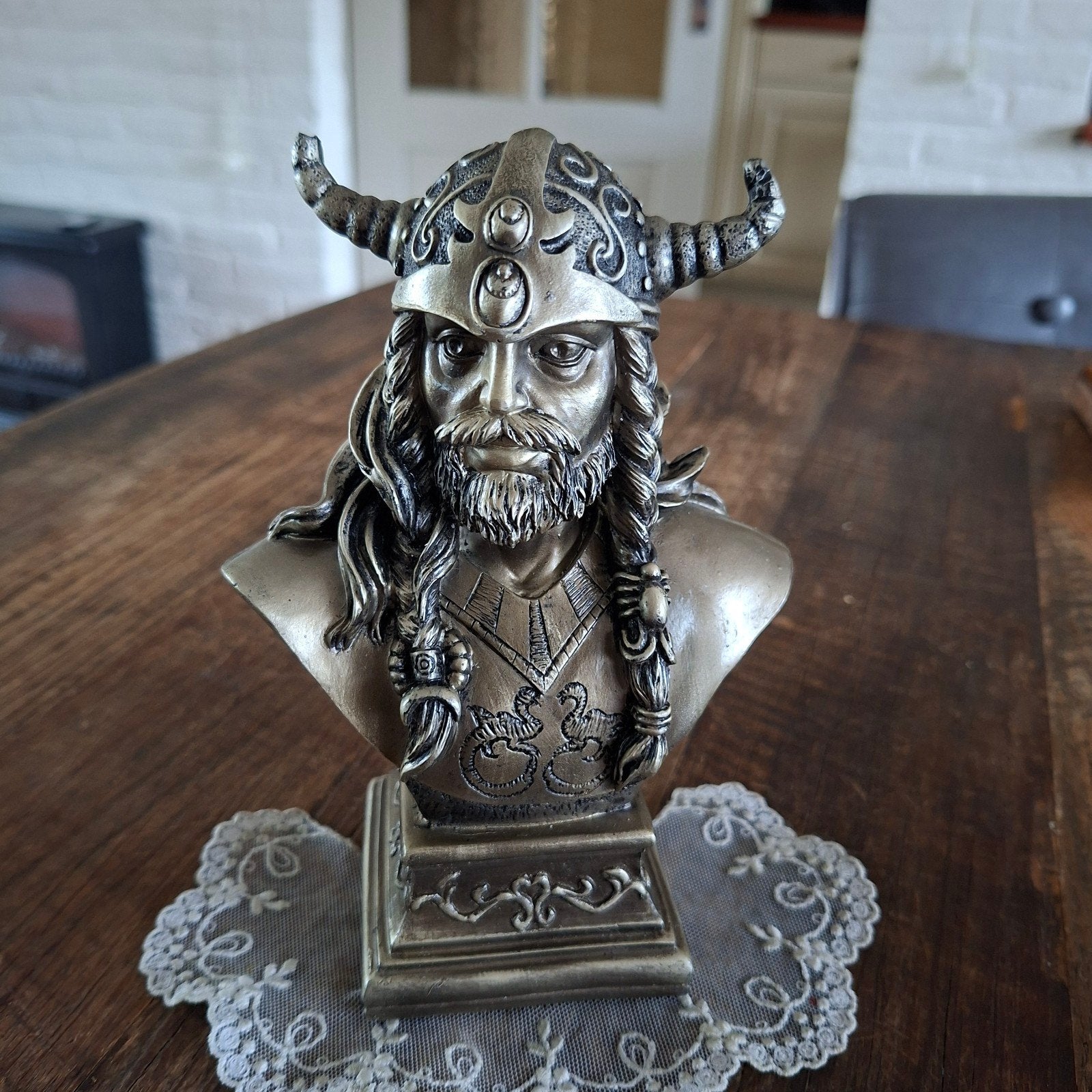 Viking Odin God van de Wijsheid is van Hars 17 bij 12 cm, Ophalen of Verzenden, Gebruikt, Dier