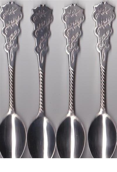 6 Oude verzilverde lepeltjes Biedermeier. Keltum 100, Verzamelen, Verzilverd, Ophalen of Verzenden, Zo goed als nieuw, Metaal