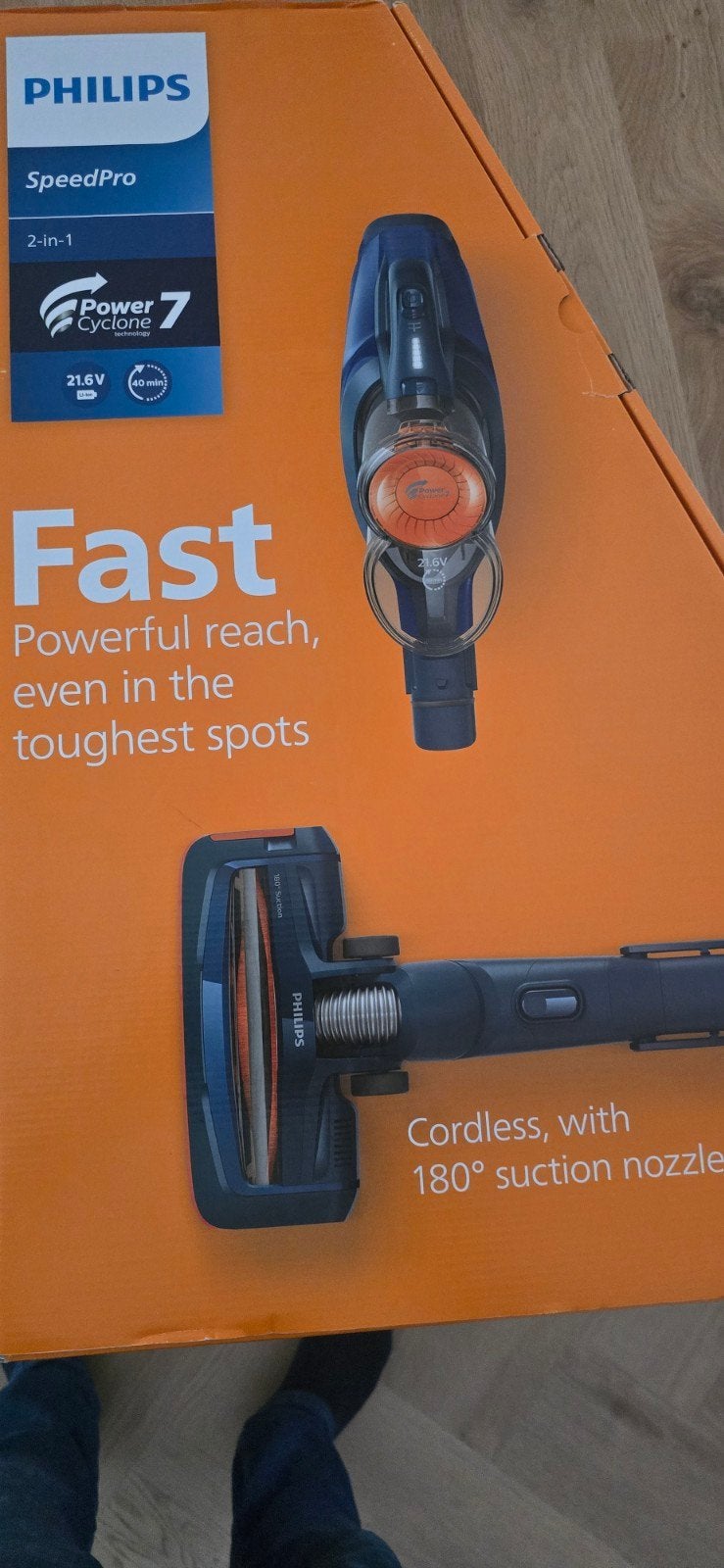 Philips SpeedPro 2-in-1 Steelstofzuiger - Draadloos, Witgoed en Apparatuur, Stofzuigers, Ophalen, Philips, Zo goed als nieuw, Draadloos