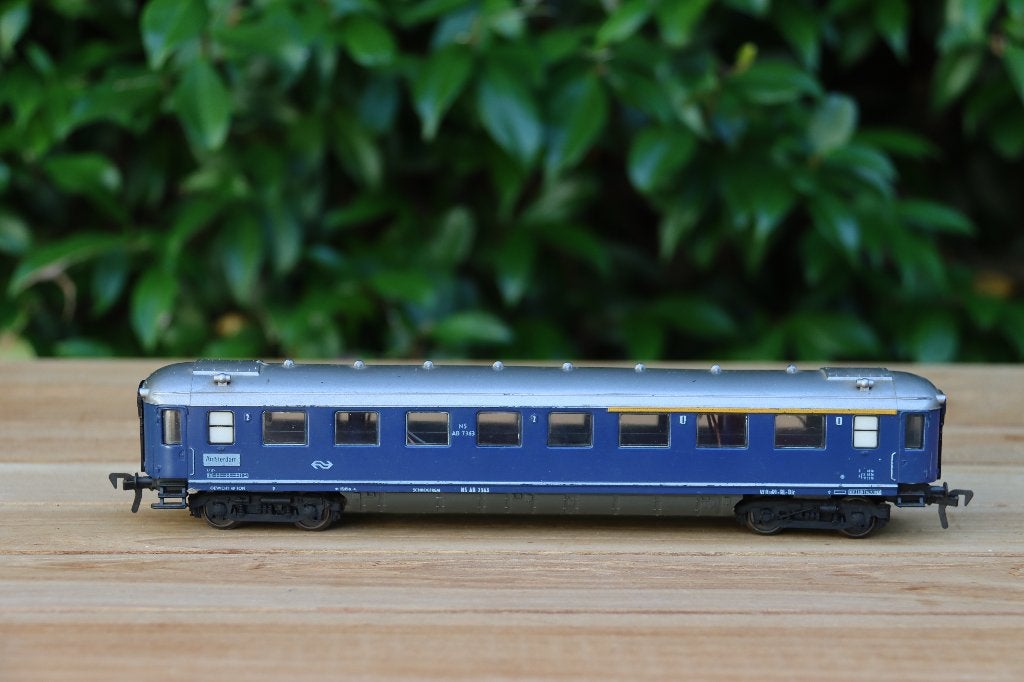 Fleischmann 5154 Rijtuig NS plan D AB 7363 blauw, Gelijkstroom, Fleischmann, Wagon, Ophalen of Verzenden