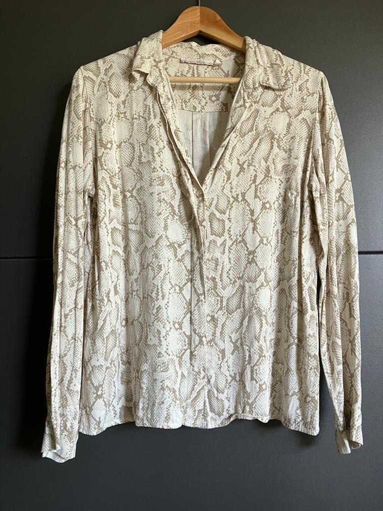 AAIKO blouse met slangenprint, Ophalen of Verzenden, Zo goed als nieuw, Maat 38/40 (M), Beige