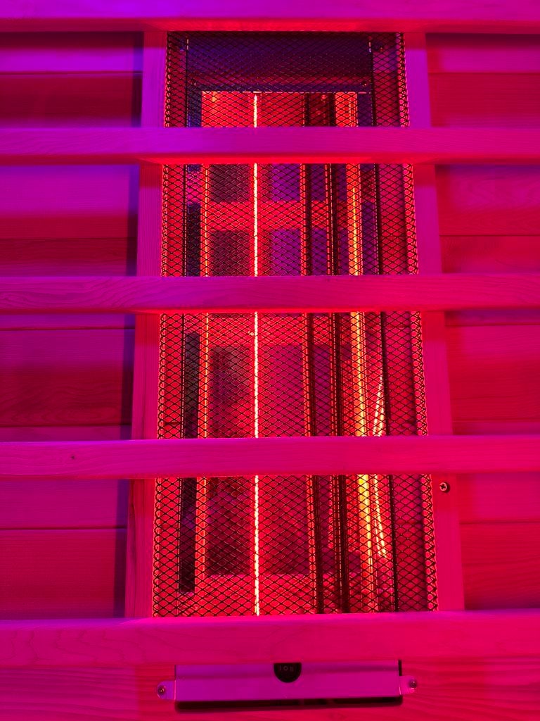 COMBI SAUNA INFRAROOD MET OPGIETKACHEL GRATIS BEZORGD! 🚚, Ophalen of Verzenden, Zo goed als nieuw, Complete sauna