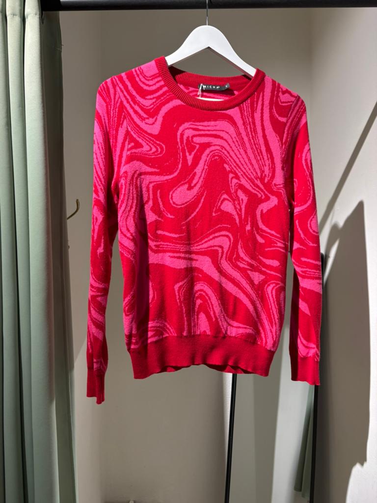 Micha trui rood roze print S, Ophalen of Verzenden, Zo goed als nieuw, Rood