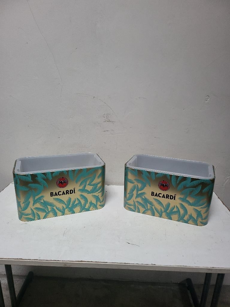 BACARDI ijsemmers goud met turquoise palmen (2 stuks), Ophalen of Verzenden, Zo goed als nieuw, Gebruiksvoorwerp
