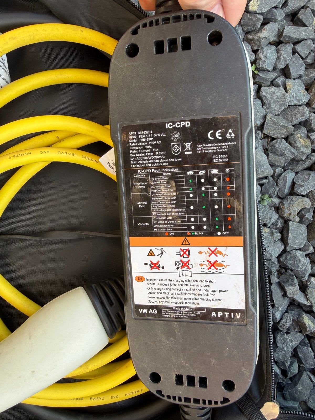 Audi / VW Aptus EV Oplader Kabel Type 2 - 10A - 230V, Ophalen of Verzenden, Gebruikt, Audi