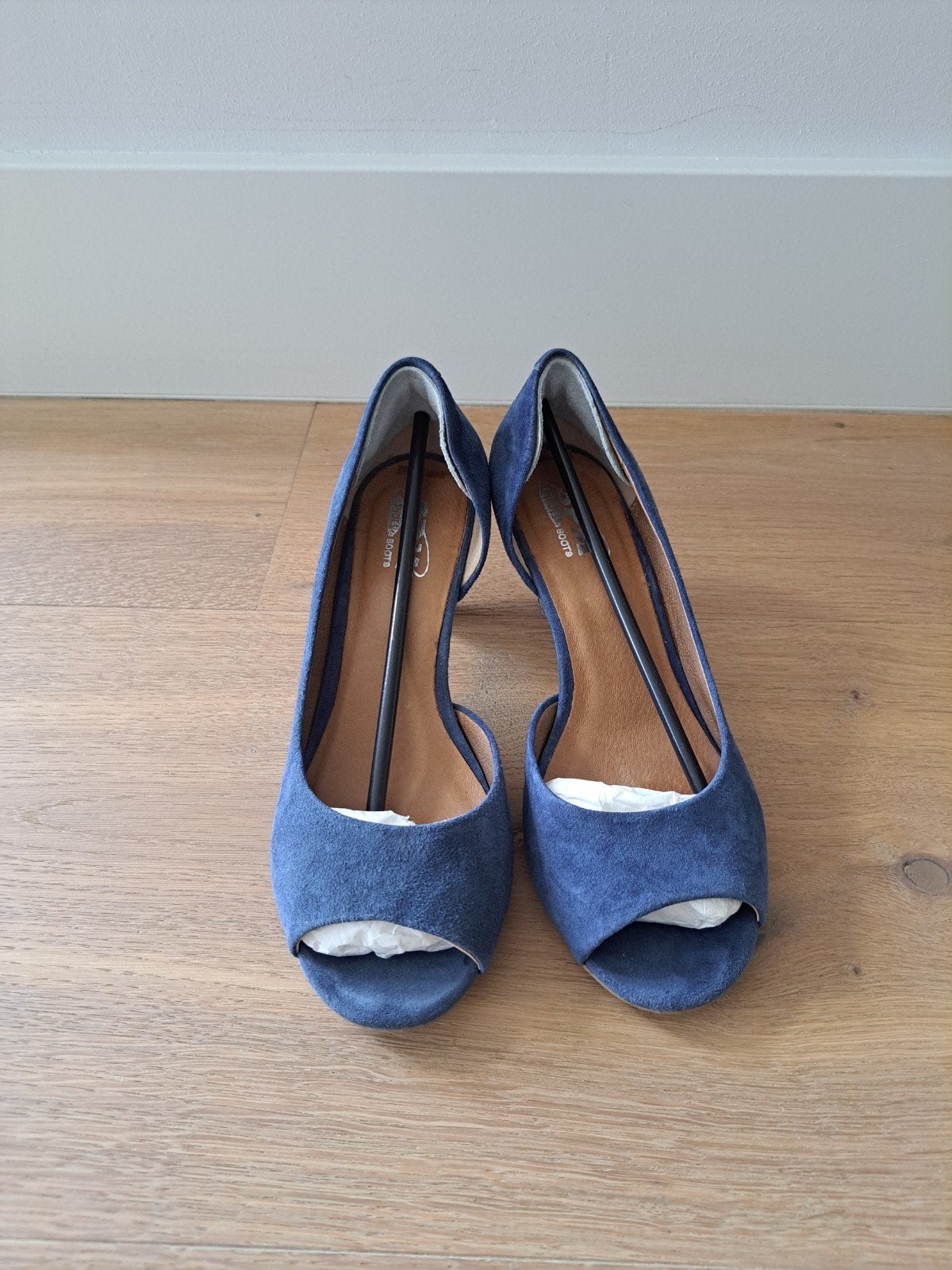 SPM suède peep-toe pumps - Maat 36, Pumps, SPM, Blauw, Ophalen of Verzenden