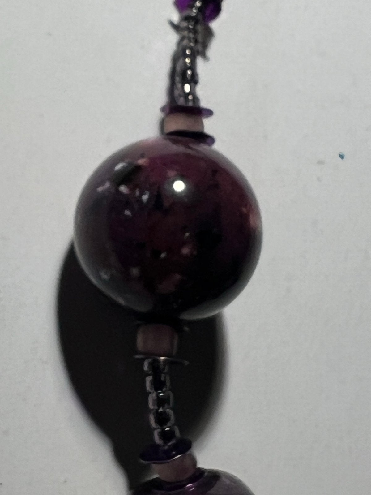 Paarse kralenketting, Ophalen of Verzenden, Zo goed als nieuw, Paars, Overige materialen
