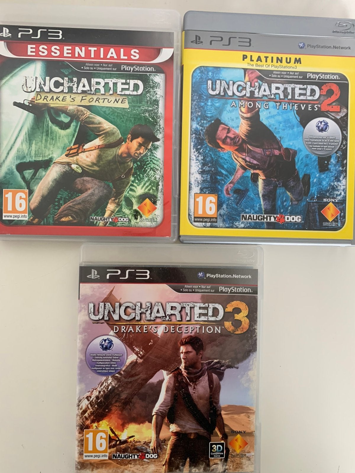Ps3 3x Uncharted, Avontuur en Actie, 1 speler, Ophalen of Verzenden, Zo goed als nieuw