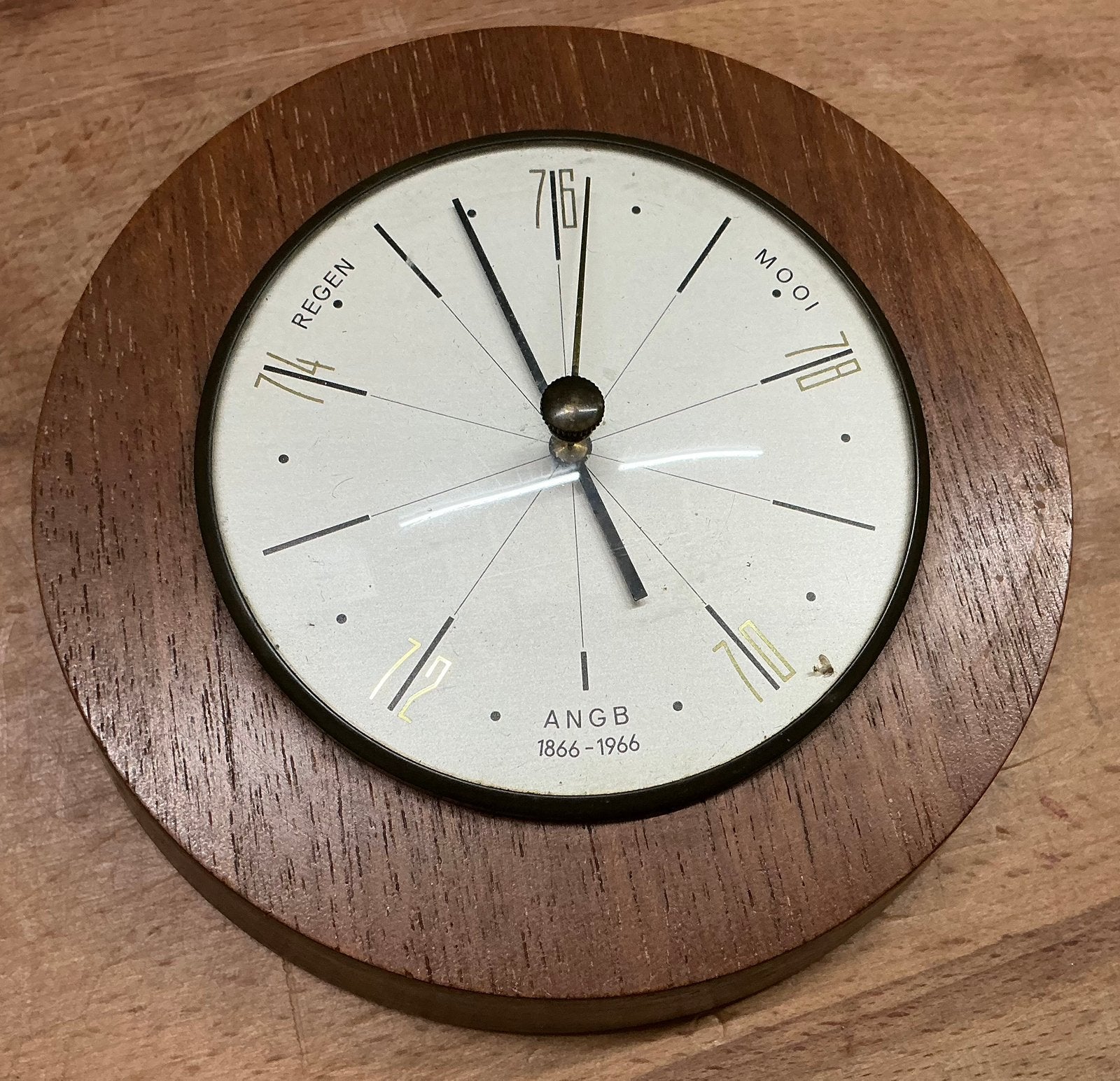 Oude prima barometer  ANGB 1966 100 jarig bestaan, Audio, Tv en Foto, Weerstations en Barometers, Ophalen of Verzenden, Gebruikt