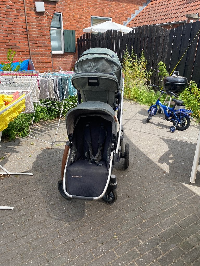 Tweelingcombiwagen vh merk Uppababy, Gebruikt, Combiwagen, Verstelbare duwstang, Ophalen