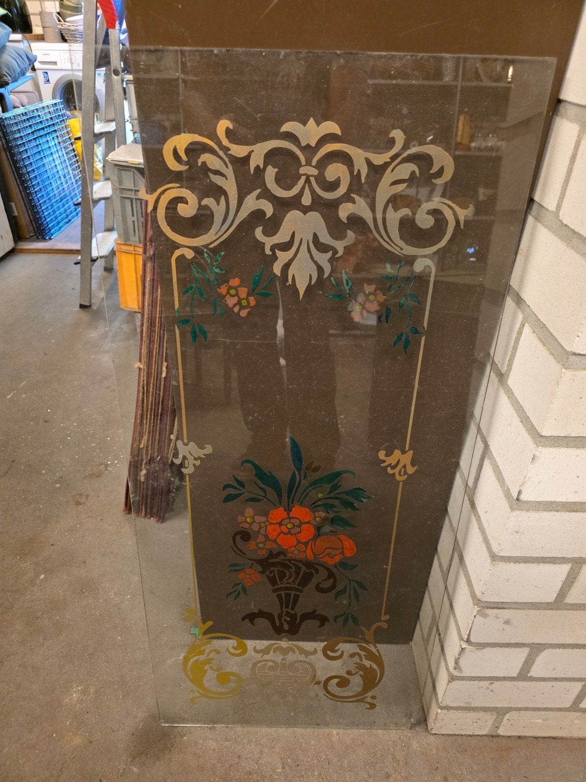 Decoratieve Glasplaat met Bloemmotief (45x100 cm), Ophalen of Verzenden