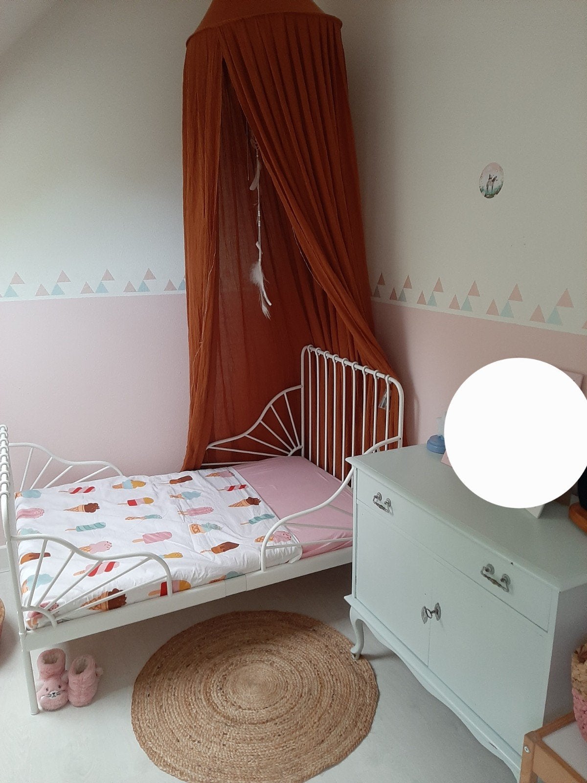 IKEA Minnen meegroei kinderbed wit, Gebruikt, 70 tot 85 cm, 180 cm of meer, Ophalen