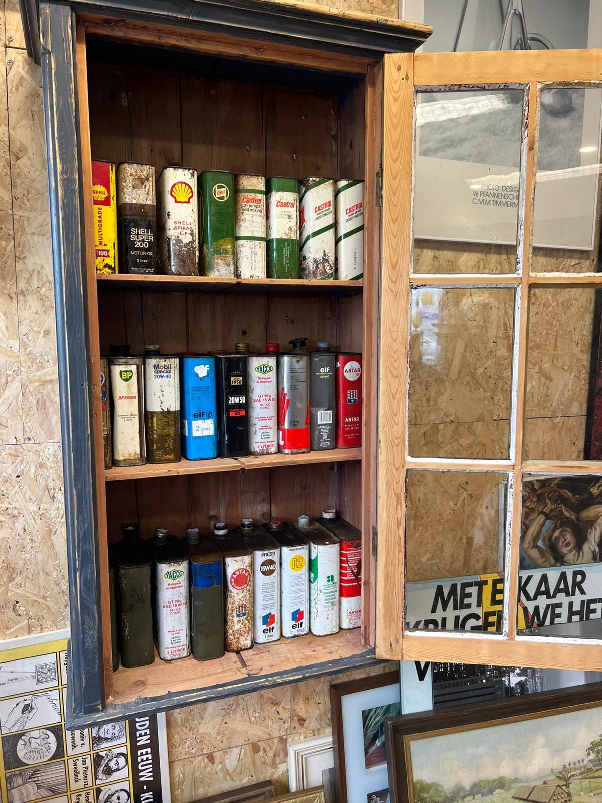 Castrol Shell Bp  Total  olie blikken  decoratie ., Ophalen of Verzenden