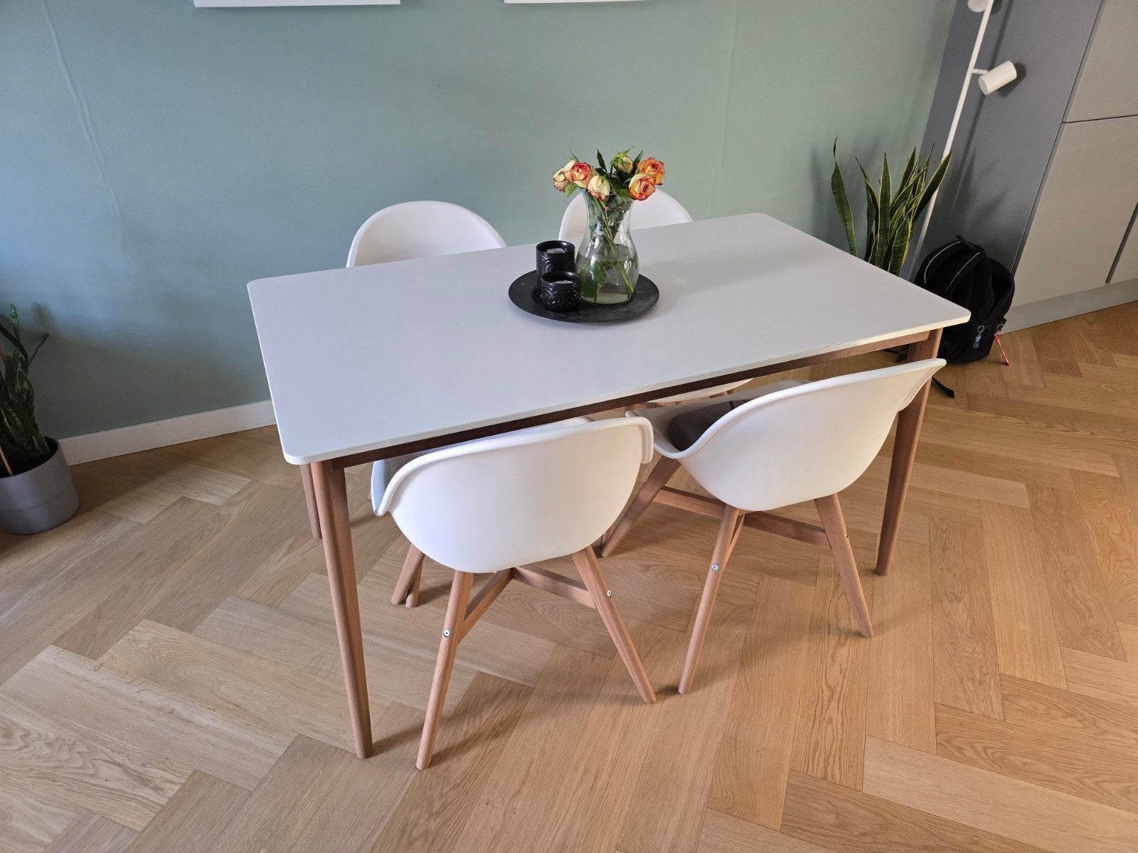 IKEA Fanbyn eettafel met 4 stoelen (140x75x78), Ophalen, Gebruikt, 100 tot 150 cm, 50 tot 100 cm