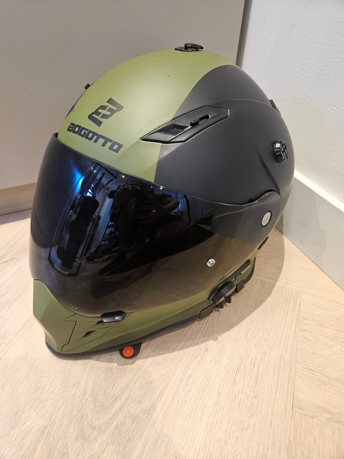 Motorhelm met Bluetooth, geïntegreerde zonnebril en tas, Overige merken, Ophalen of Verzenden, Tweedehands, Heren