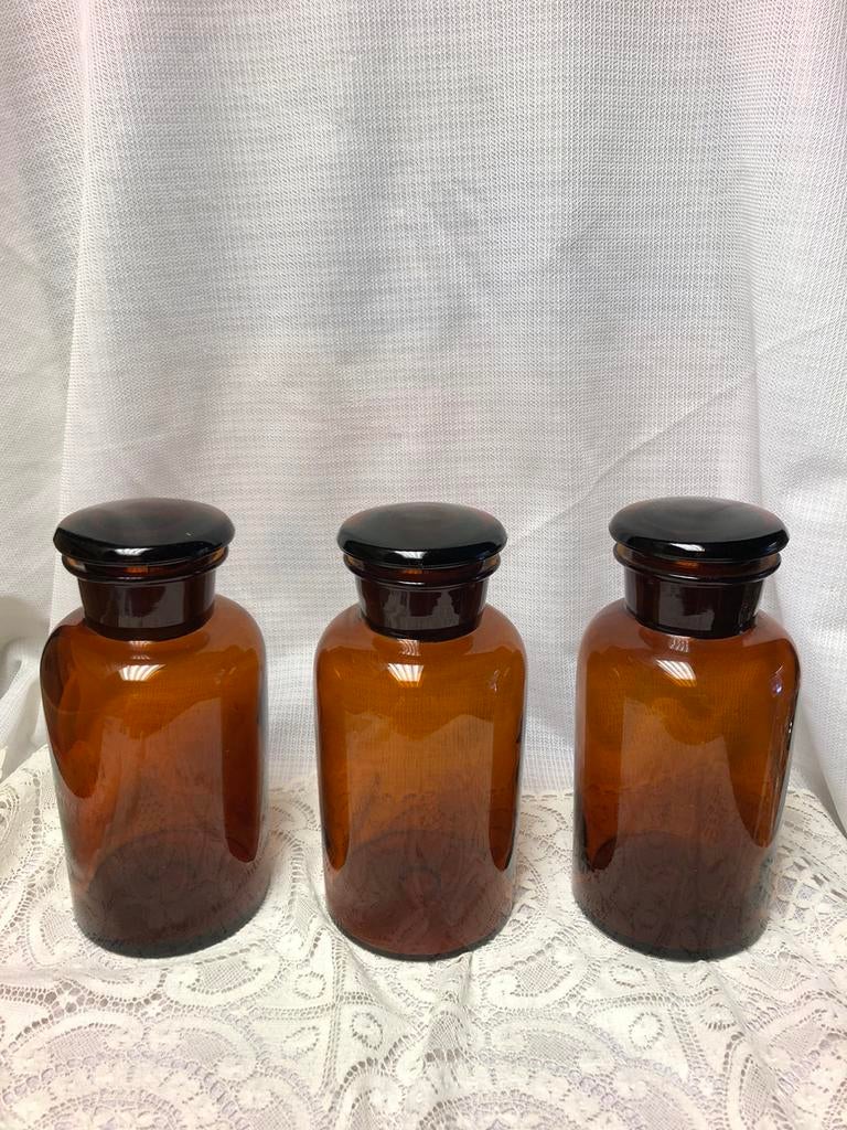 Set van 3 vintage apothekerspotten, Antiek en Kunst, Ophalen