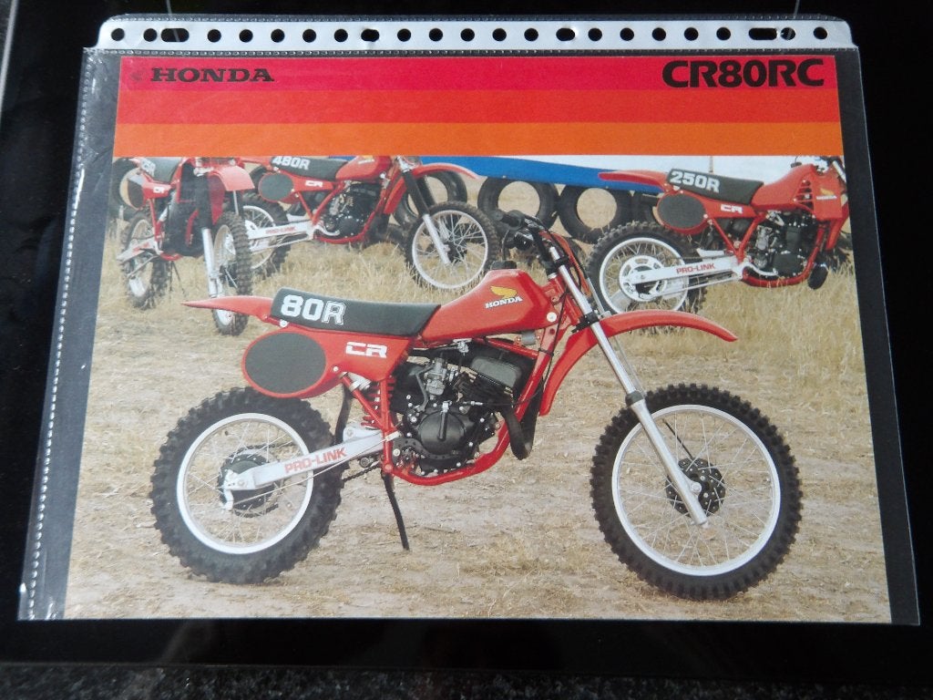 Honda CR80RC Motorcross Brochure/Folder elsinore, Ophalen of Verzenden, Honda