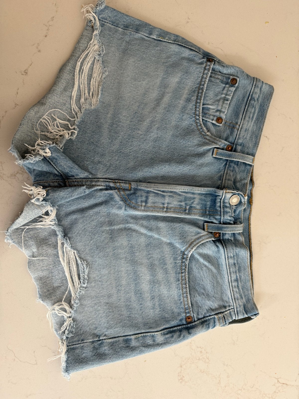 Levi's Premium 501 High Rise Denim Shorts W27, Ophalen of Verzenden, Gedragen, Blauw, W27 (confectie 34) of kleiner