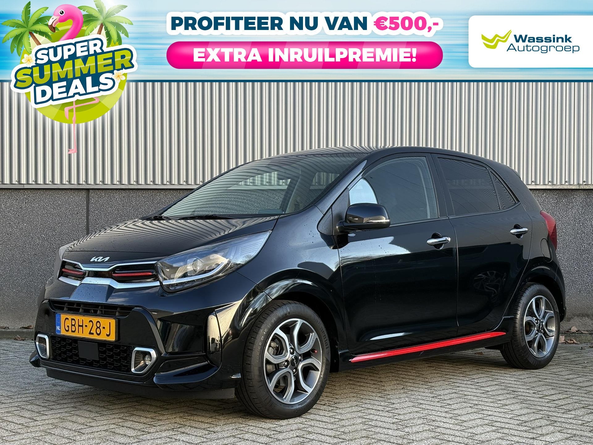 Kia Picanto 1.0 DPi 67pk 4-zits GT-Line | Summer Deals! | Cr, Auto's, Voorwielaandrijving, Gebruikt, 4 stoelen, Zwart