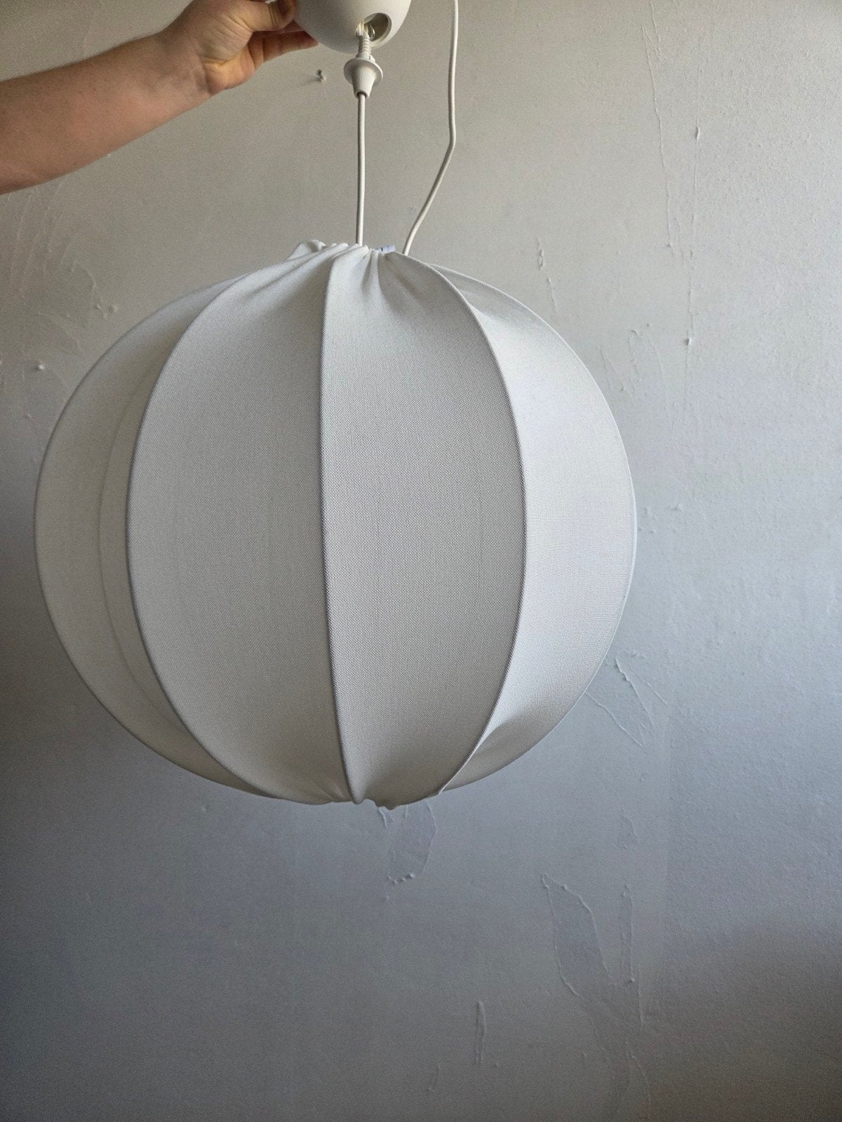IKEA REGNSKUR Hanglampenkap, rond wit, 50 cm, Ophalen, Gebruikt, Textiel, E27 (groot)