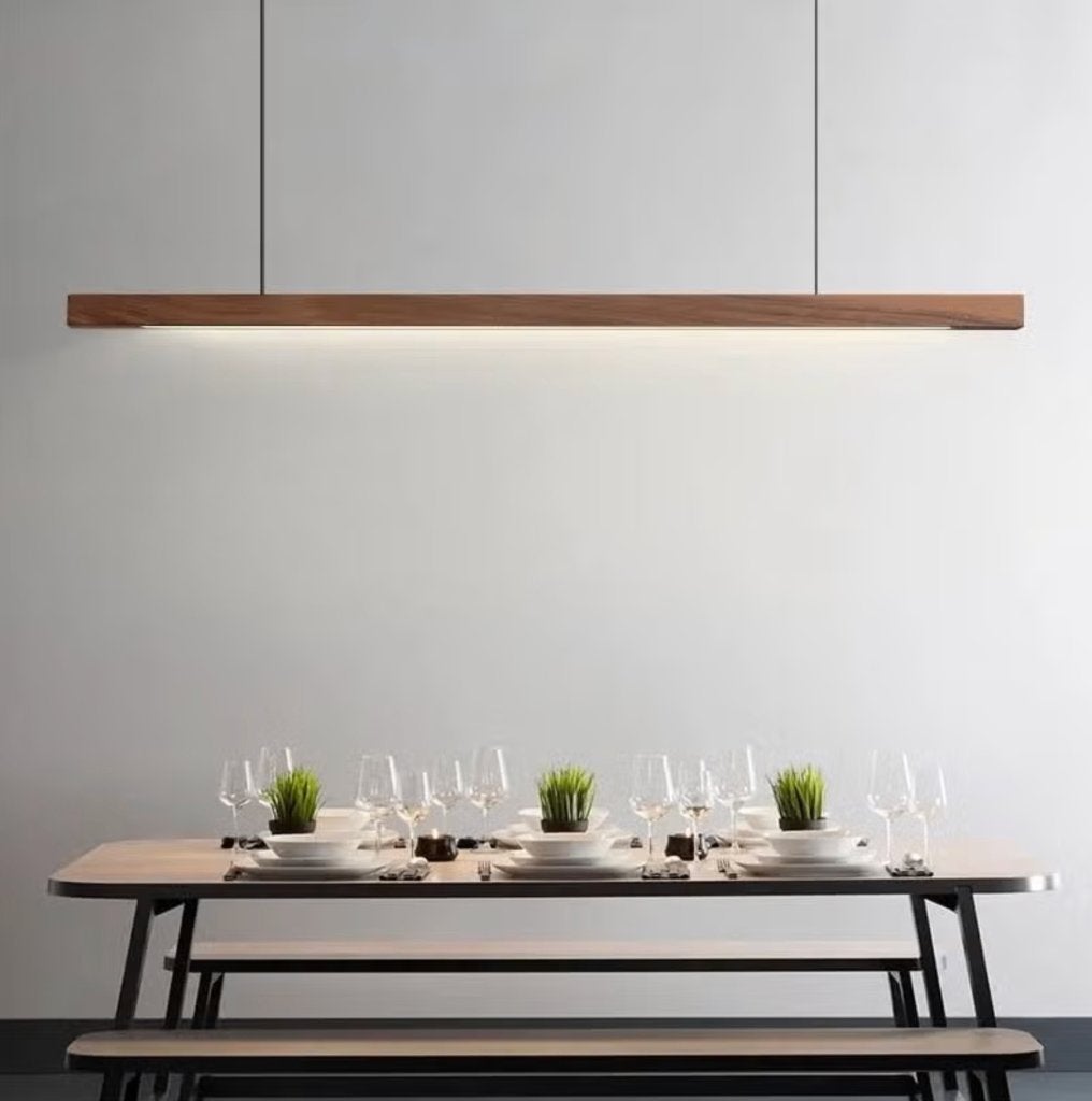 Nieuwe LED Hanglamp Walnoot 150 cm – 3 Lichtstanden, Ophalen of Verzenden, Nieuw, Hout
