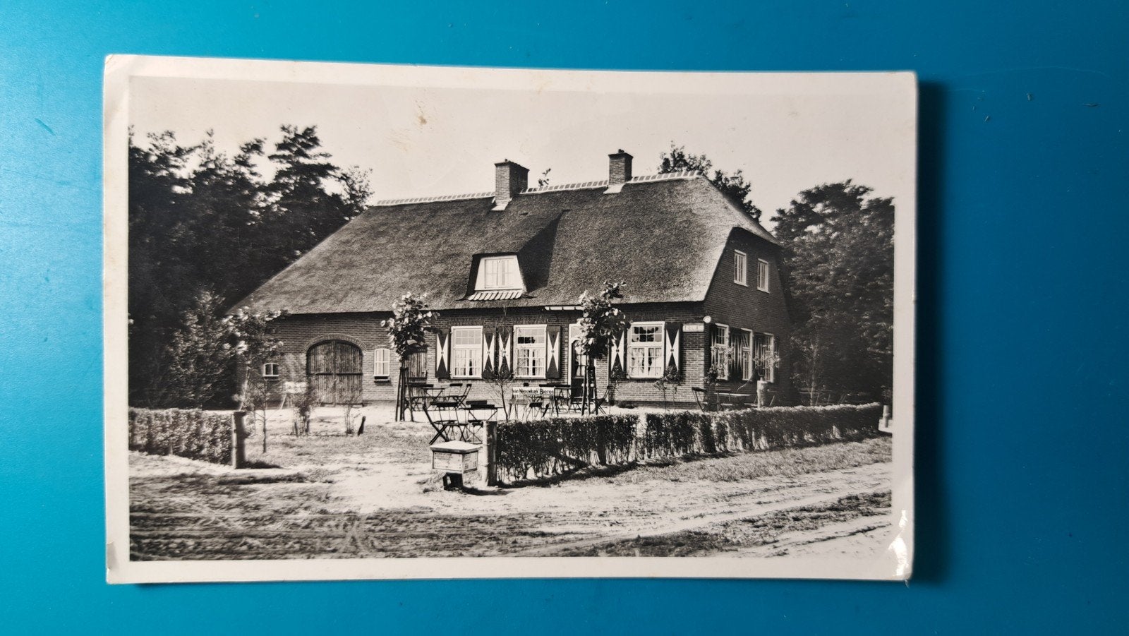 Udenhout Café De Rustende Jager, Verzamelen, Ansichtkaarten | Nederland, Ophalen of Verzenden, 1940 tot 1960, Gelopen, Noord-Brabant