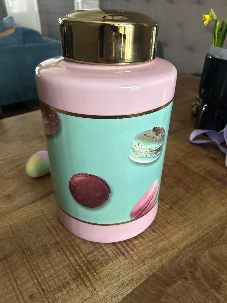 Macaron pot, Ophalen of Verzenden, Zo goed als nieuw, Rechthoekig, Overige materialen