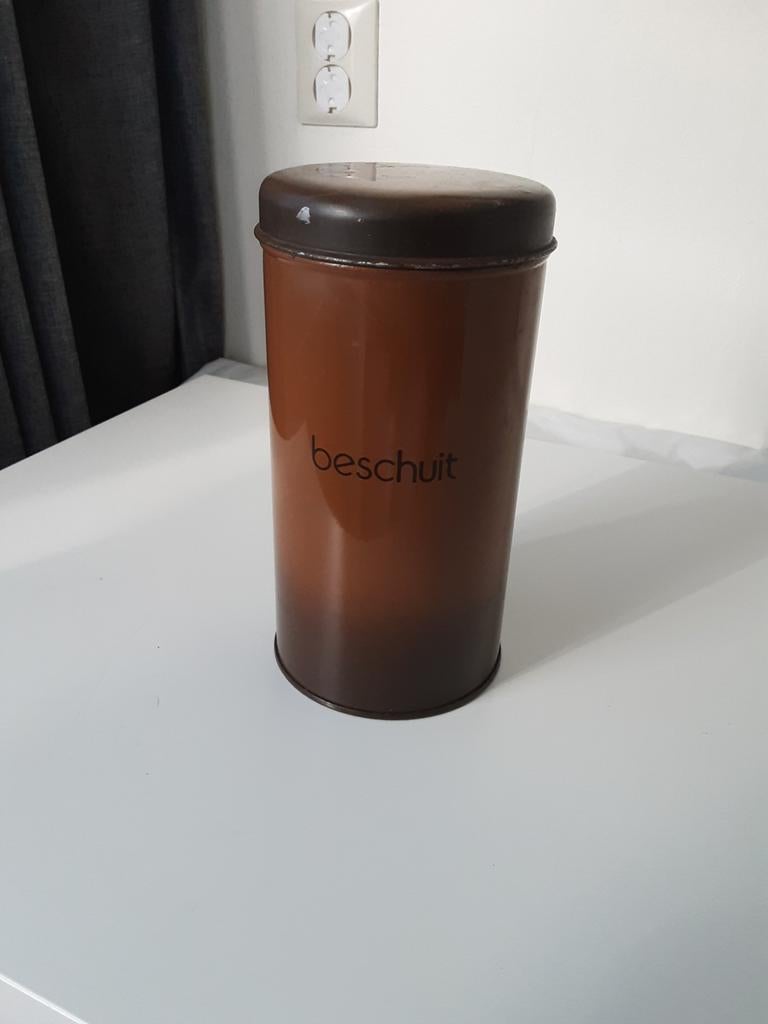 Brabantia Beschuitbus - Vintage Keukenaccessoire, Huis en Inrichting, Gebruikt, Ophalen of Verzenden, Voorraadpot, Metaal