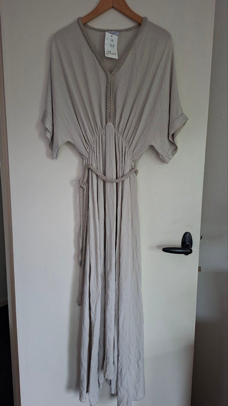 L'abeille by Mieke Viscose Jurk - one size, Beige, Nieuw, Onder de knie, L'abeille by Mieke