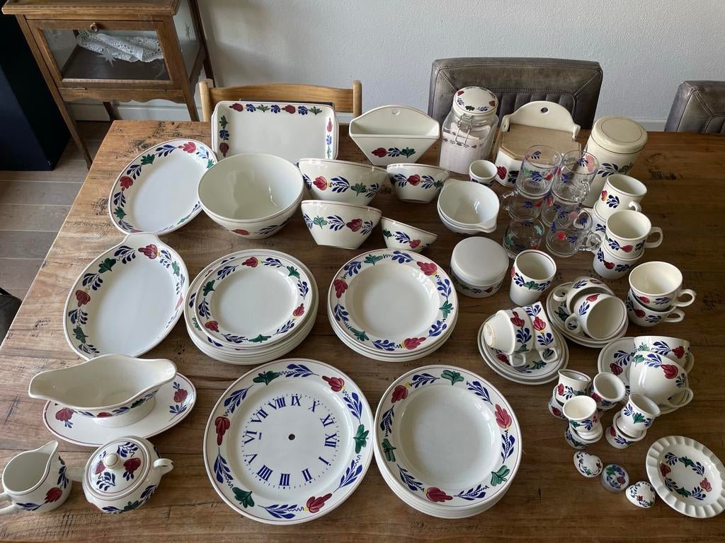 Boerenbont servies set 70 delig retro, Ophalen